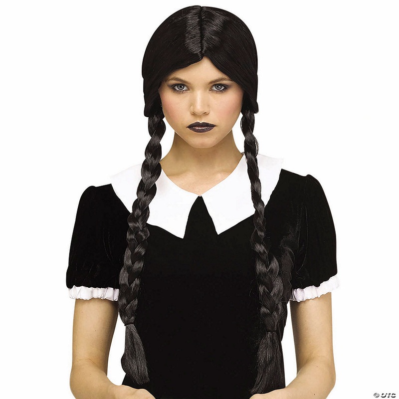 Adults Classic Braids with Bangs Black Wig – One Size