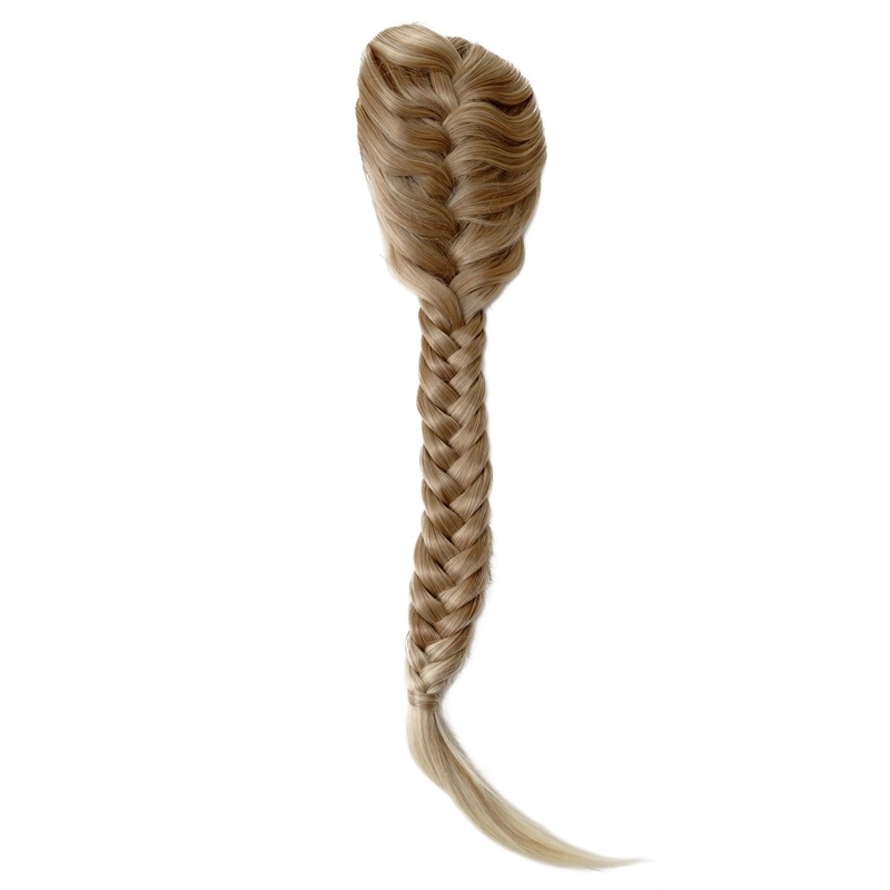 Hairpiece Ponytail queue plaited braided halfwig long blond platinum mix NC006