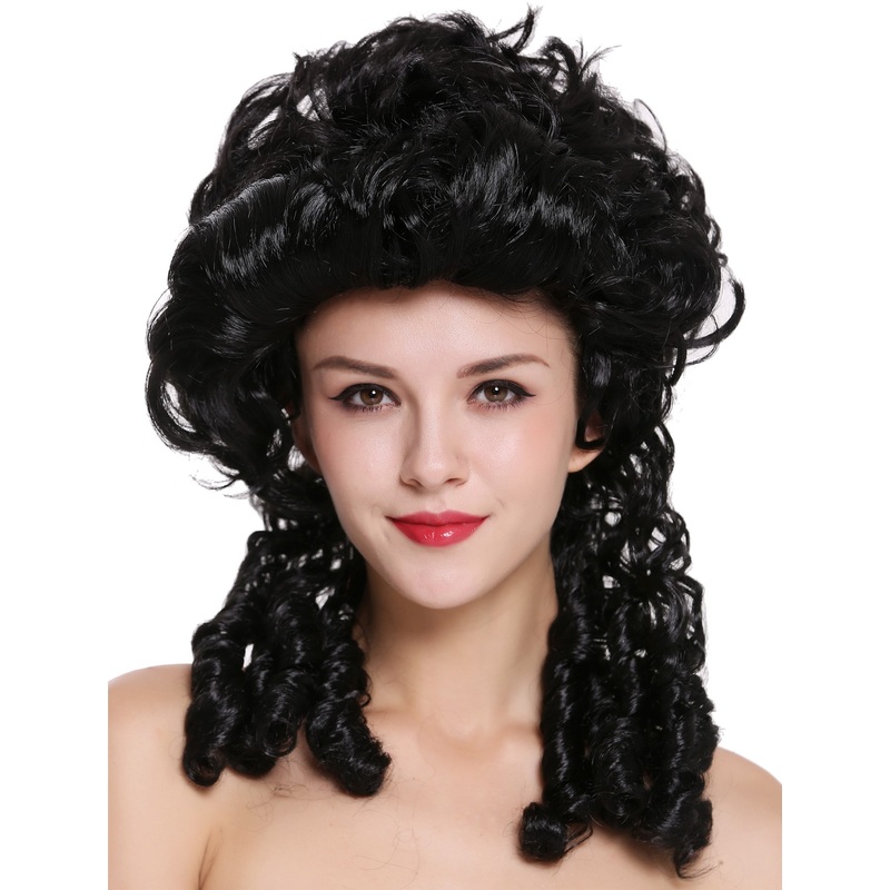 Lady Wig historic Baroque Victorian black noble spiral curls ringlets DH1009