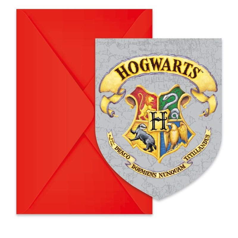 6 Hogwarts FSC invitation cards