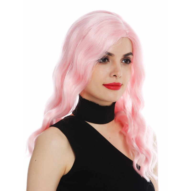 Lady wig long parting wavy waved classy 1930s Hollywood diva light pink VK-58