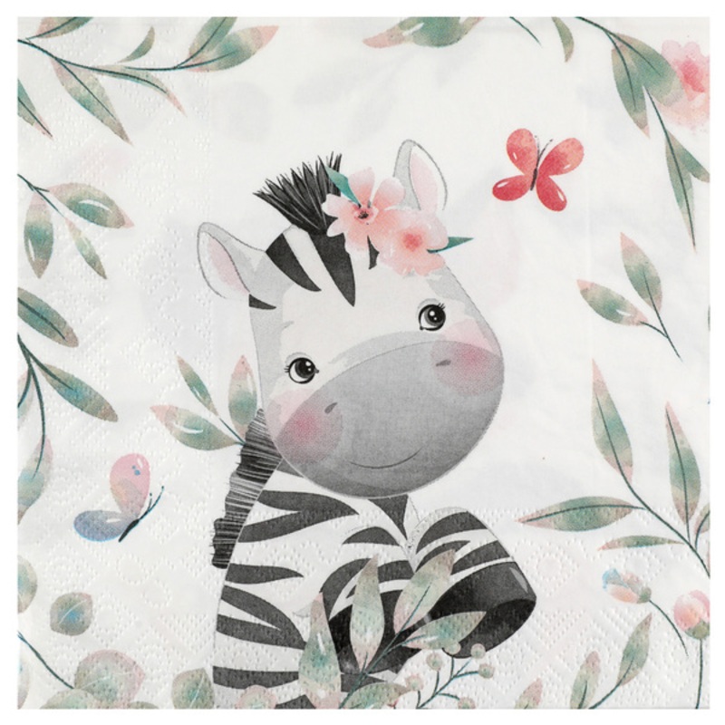 20 animal researcher napkins 33cm