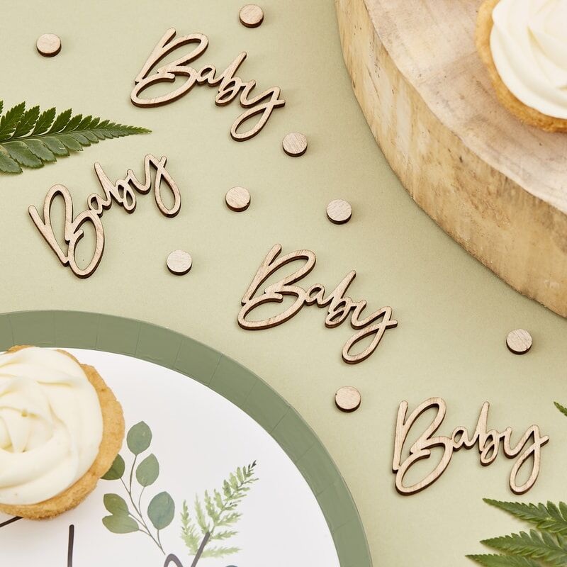 Hey Baby wood decoration 18 pieces