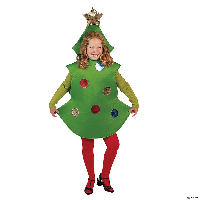 Kids Classic Christmas Tree Polyester Tunic Costume – One Size