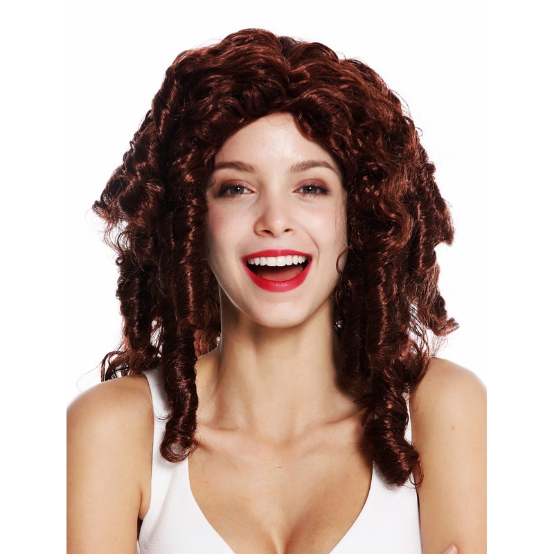 Lady wig Halloween Baroque Gothic Lolita ringlets curls long red brown 91056