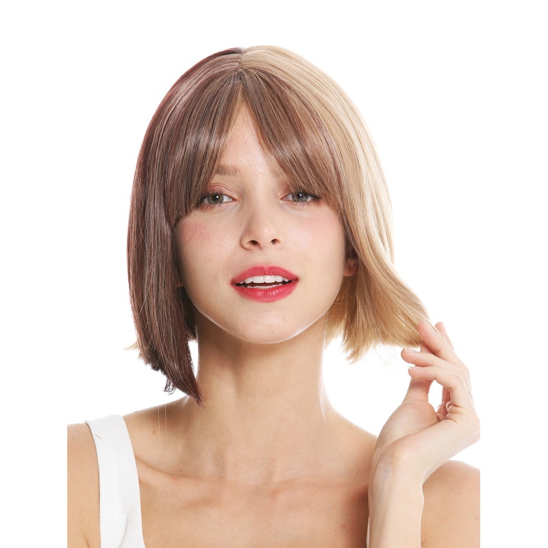 wWmen’s wig fringe short bob long-bob extravagant light brown mix brown GFW2641