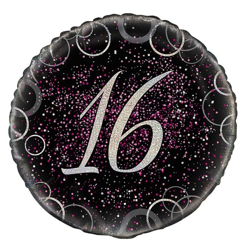 16th Birthday Pink Glitz Prism Balloon 18