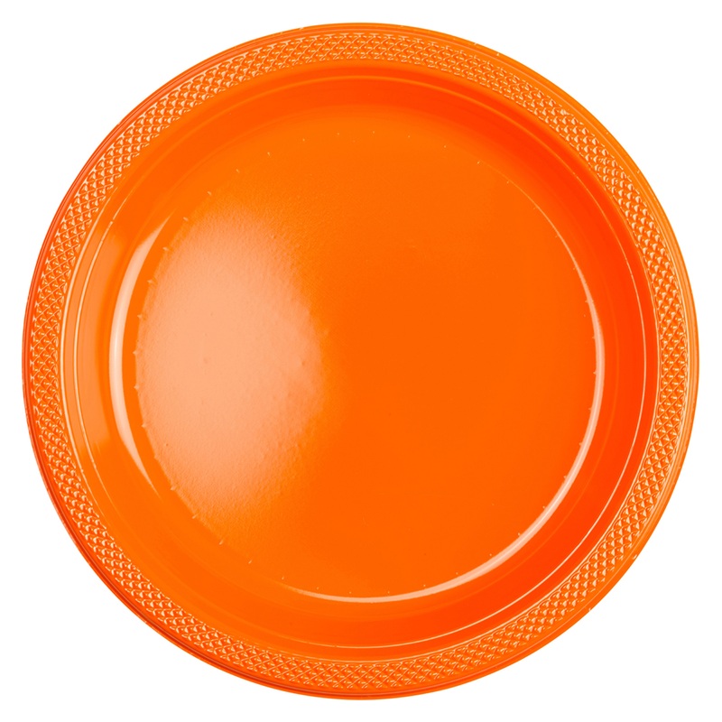 20 plastic plates orange 17.7cm