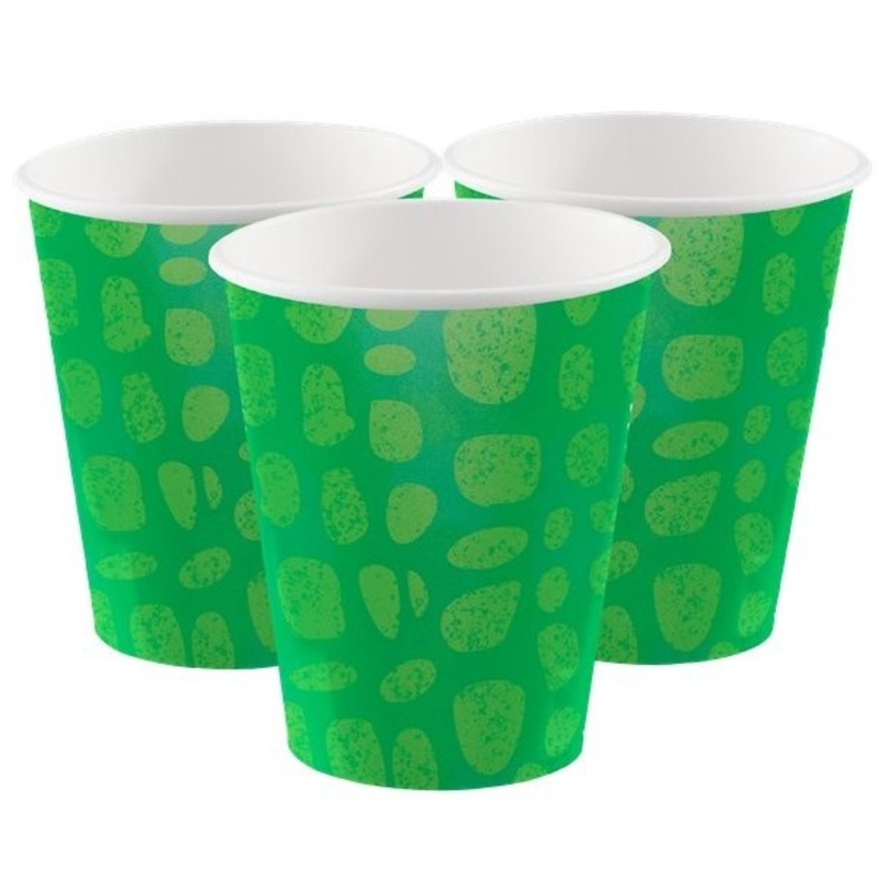 8 crocodile party paper cups 256ml