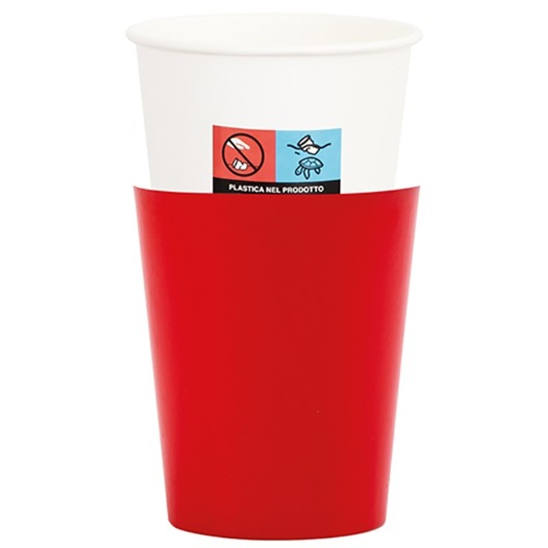 8 Red Passion paper cups 250ml