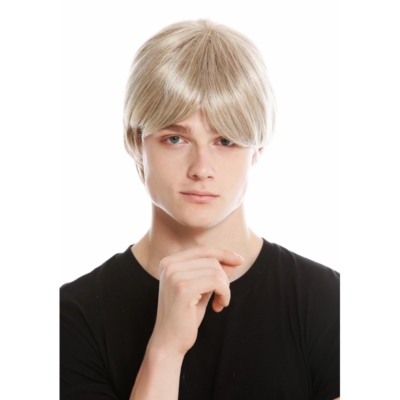 Monofilament men’s wig short sleek medium blonde light blonde  mix TYL-019-MT
