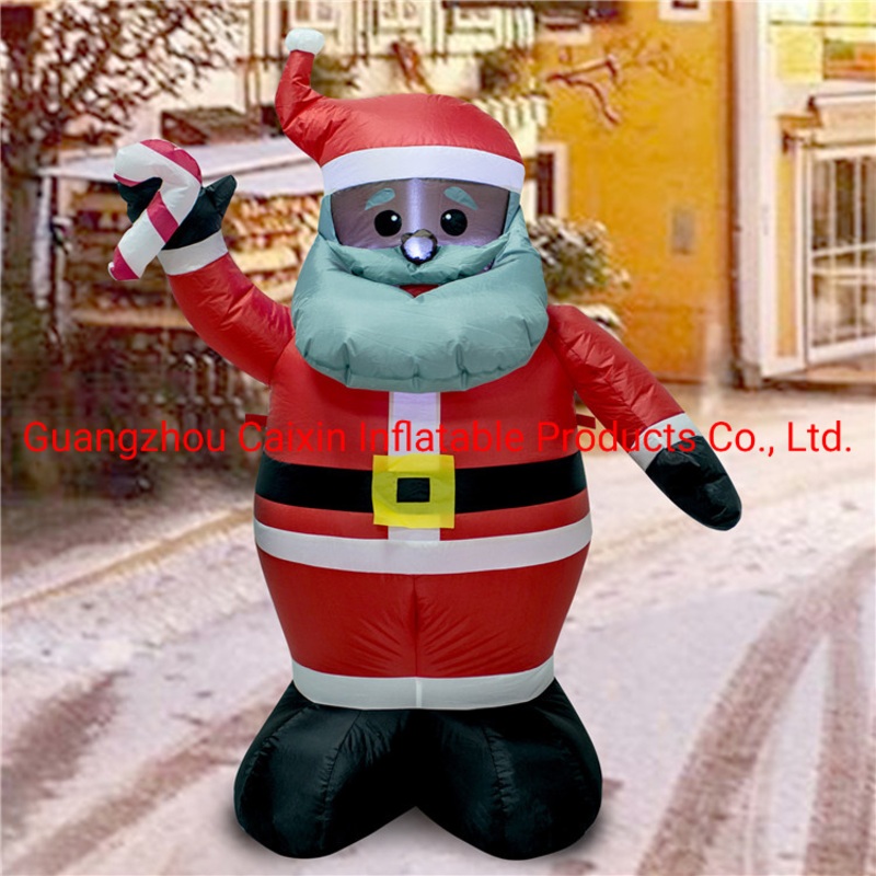 3m Tall Christmas Santa African Black Santa Outdoor Inflatable Christmas Decoration Yard Outdoor Giant Santa