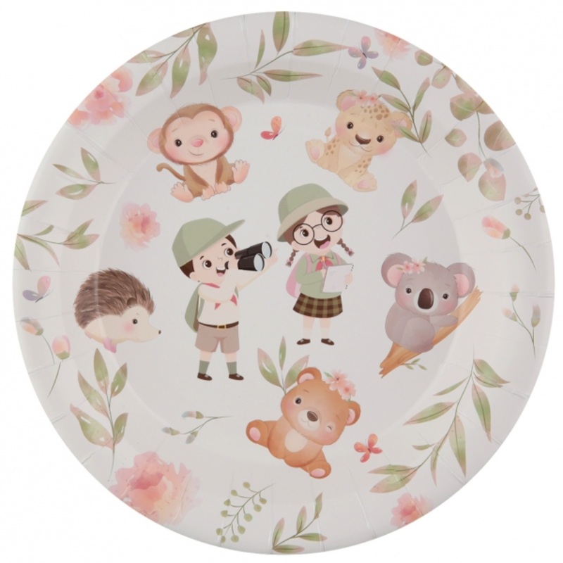 10 animal researchers paper plates 22.5cm