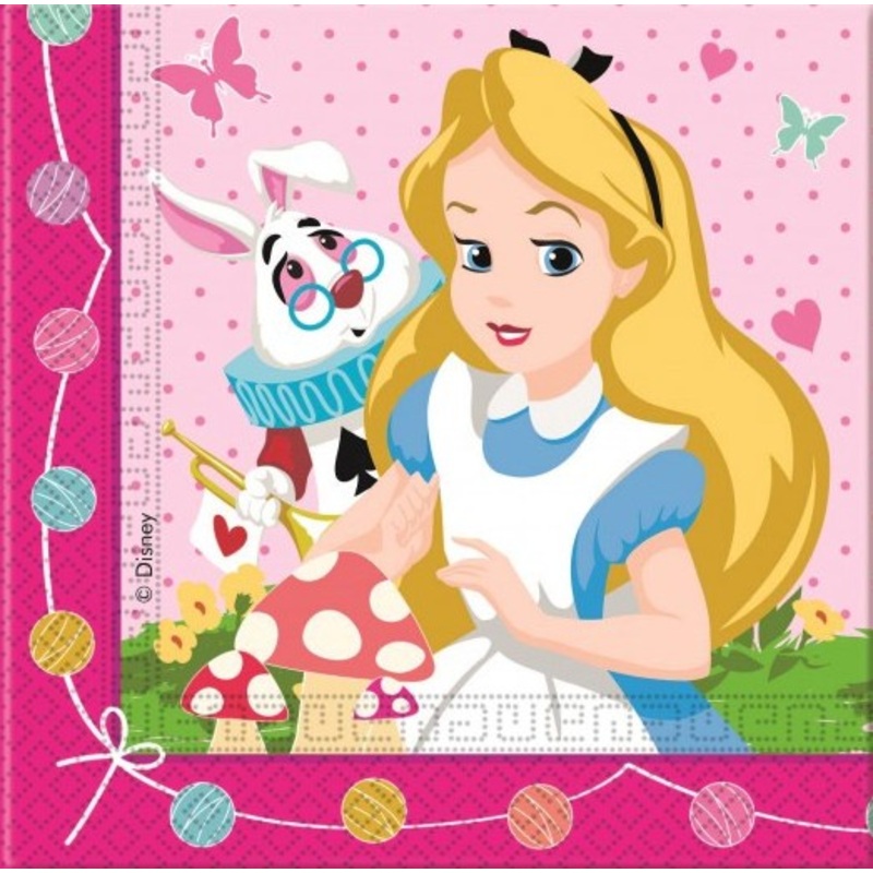 20 Wunderland Alice Blumertag napkins 33cm