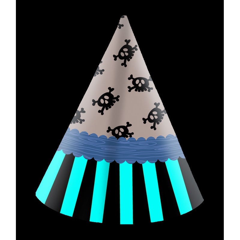 6 Captain squint pirate party hats 16cm