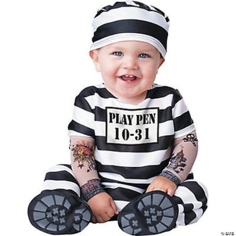 Baby Time Out Prison Stripes Costume 6-12