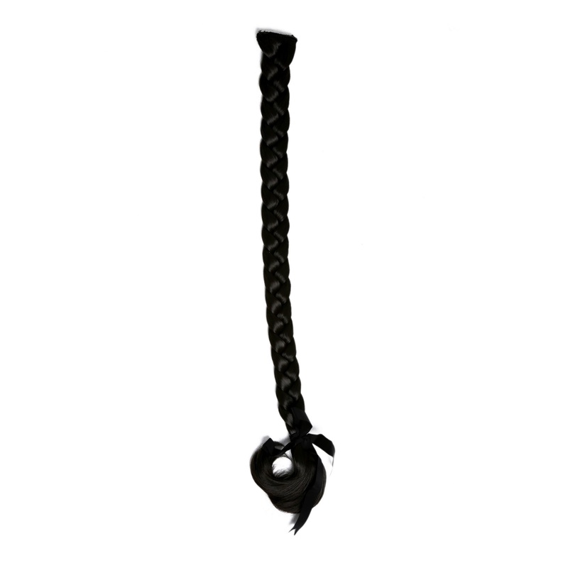 Braided Plait Hairpiece plaited Clip-in Hair Extension long dark ash brown SA101