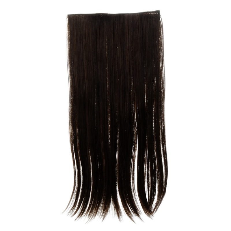 Hairpiece Extension wide 5 clips straight dark brown-golden brown mix YZF-3179-4/12