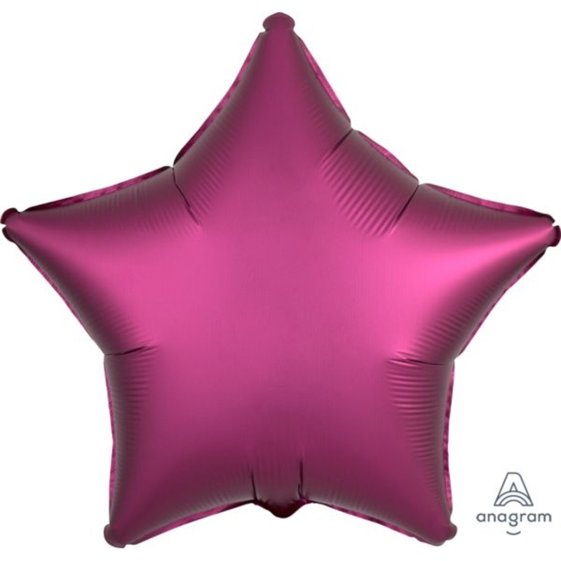 Satin Pomegranate Star Unpackaged Foil Balloons – 15