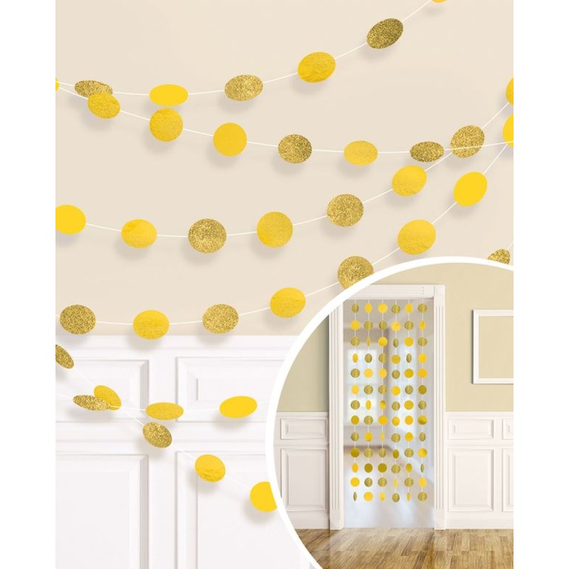 Sunshine Yellow Glitter String Decoration – 2.13m