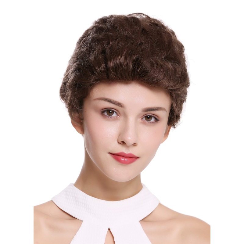 Women’s wig men’s wig human hair short wavy stylish quiff brown B-HH-12