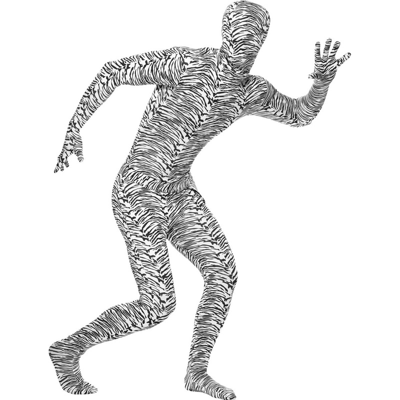 Zebra pattern morphsuit full body suit