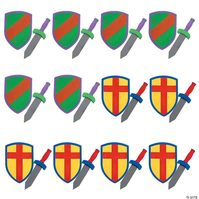 8 1/2 x 12 – 14 Foam Pretend Play Swords & Armor Sets – 12 Pc.