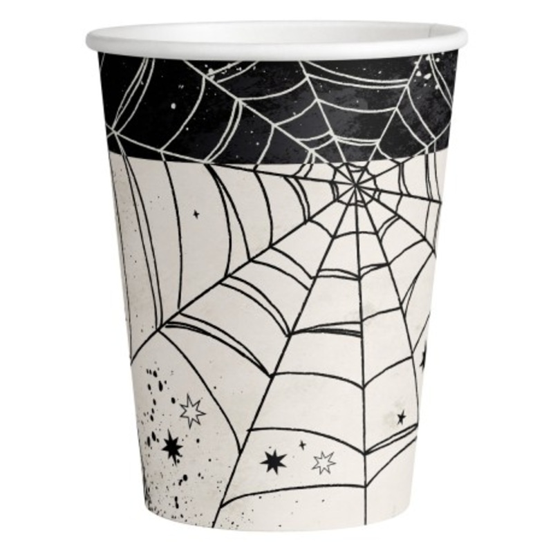8 spooky cobweb mugs 250ml