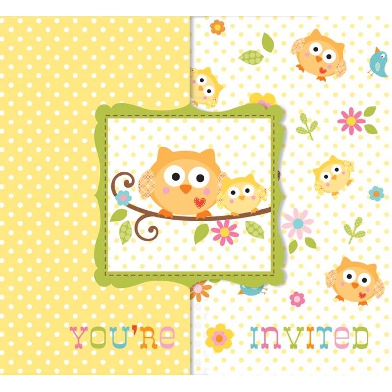 8 Woodland baby shower invitation cards