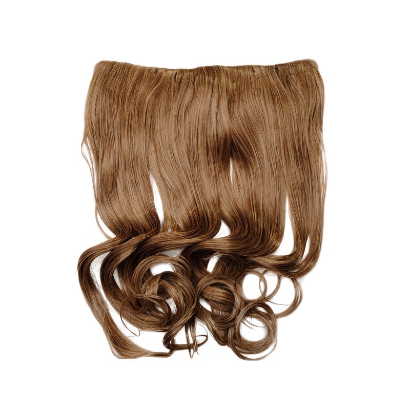 Hairpiece Halfwig 5 clip Clip-In Extension long curled curls light brown WH5008-180C-14