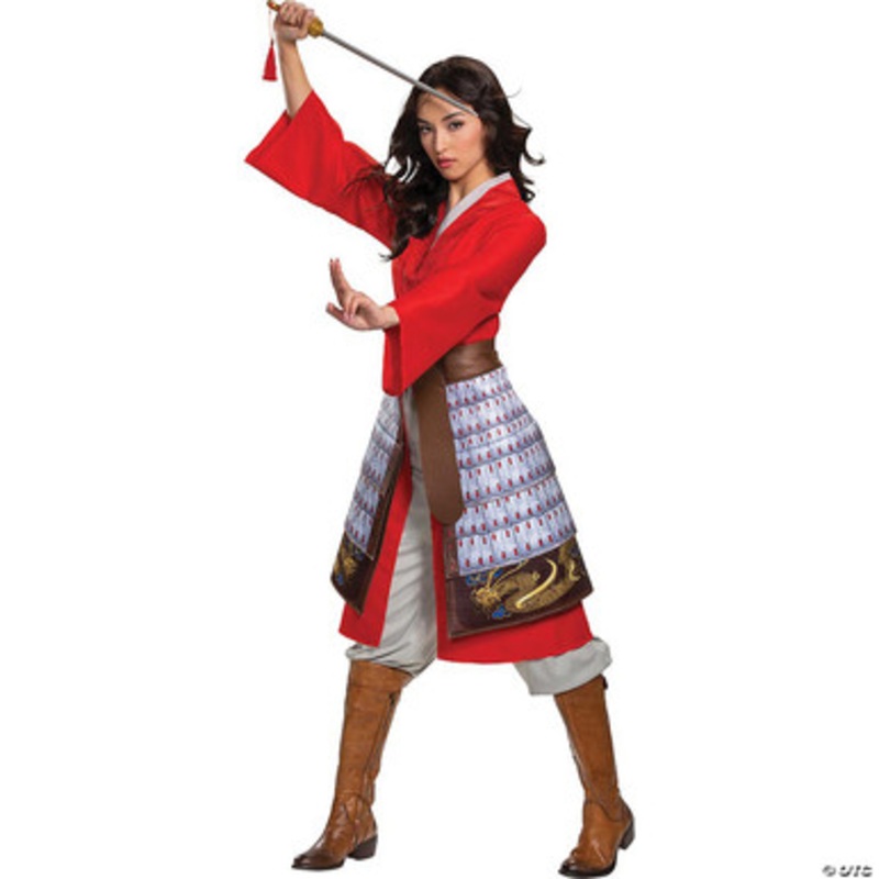 Mulan Hero Red Dress Deluxe Costume Small