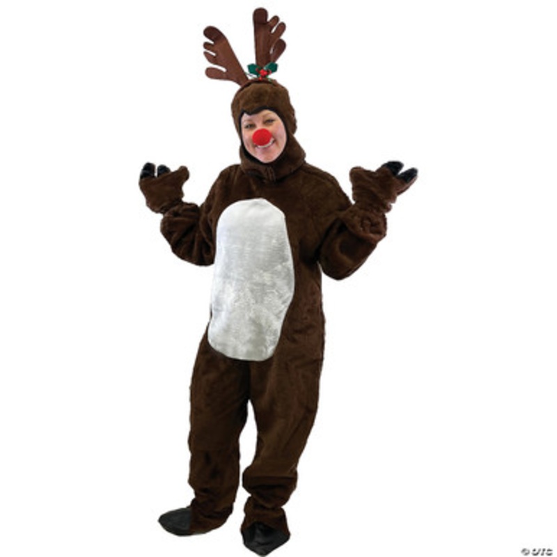 Reindeer Costume with Hood – Adult  Medium