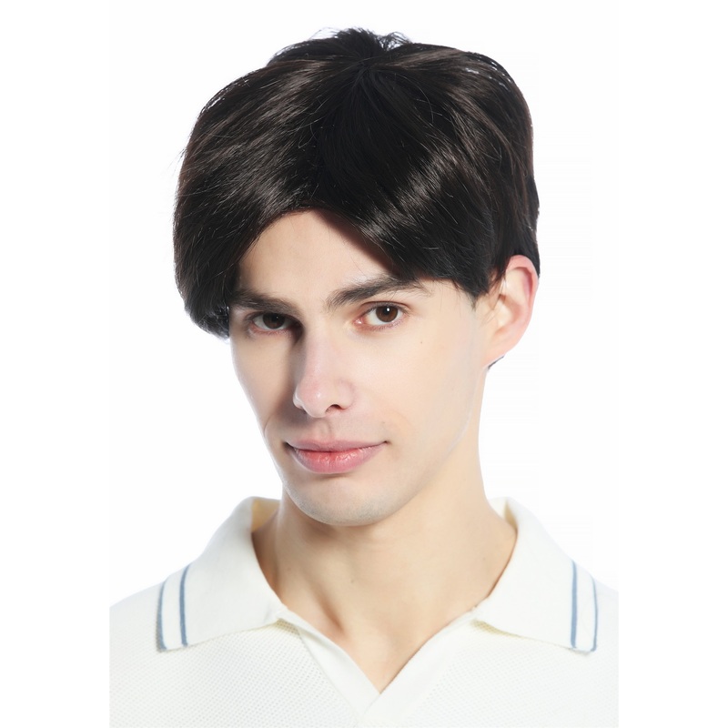 Wig Man’s Men short straight sleek parting parted chocolate brown M230