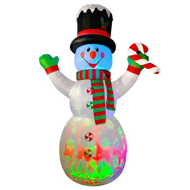 12FT Inflatable Snowman with Projection Lamp Light up Airblow up Decor Xmas