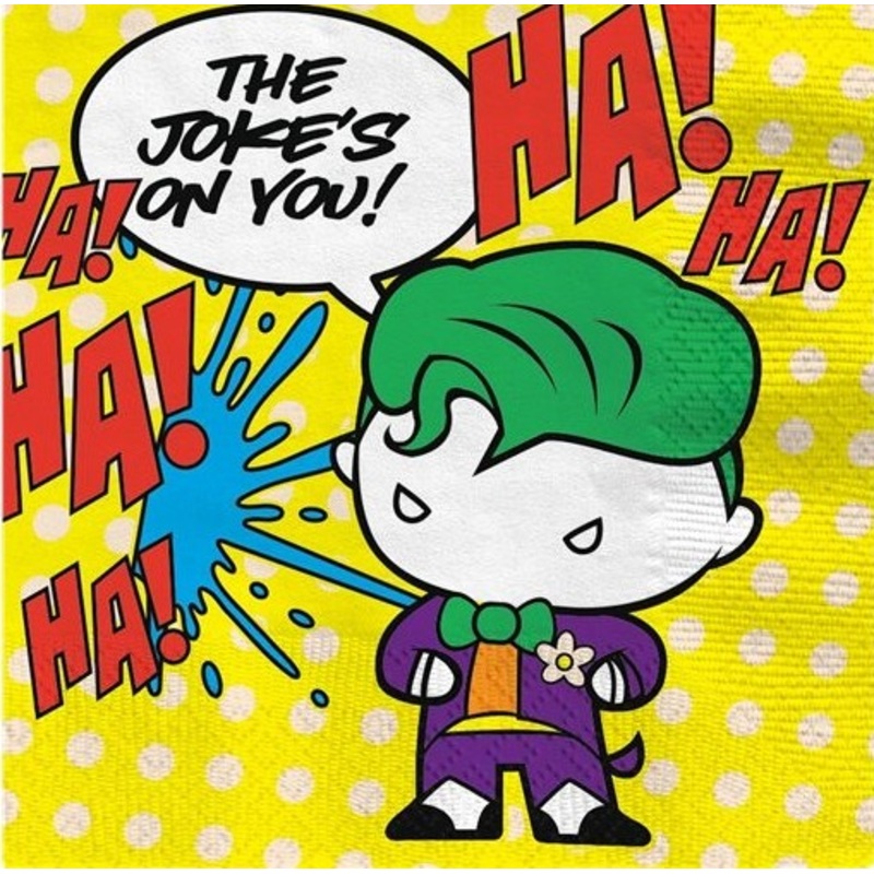16 Batman & Joker comic napkins 33cm