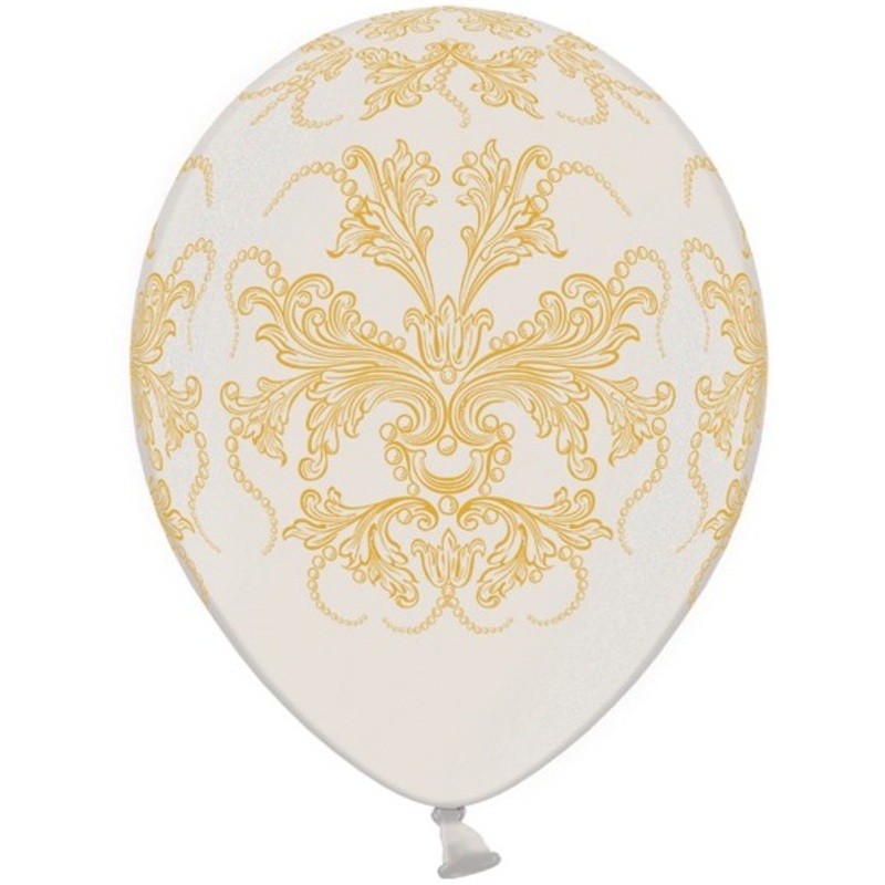 6 latex balloons gold ornament 30cm