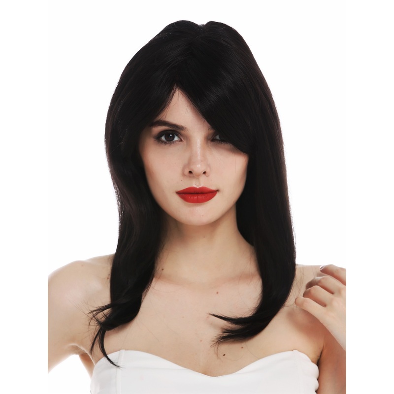Lady wig hand made partial mono long blackish brown sleek voluminous TYM-200H-MT