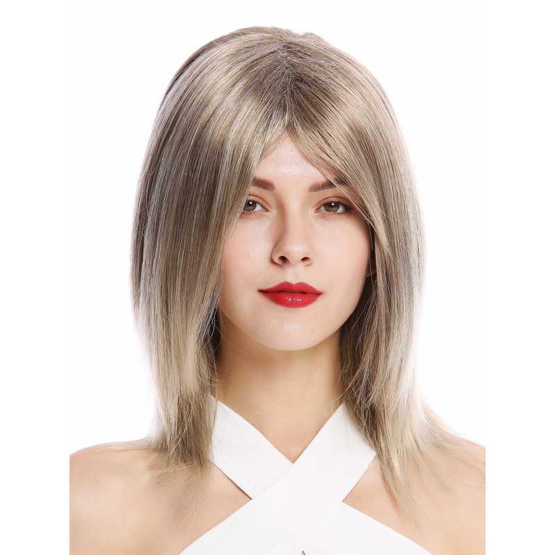 Lady Wig shoulder-length fringe parting straight brown blonde highlights GFW2472