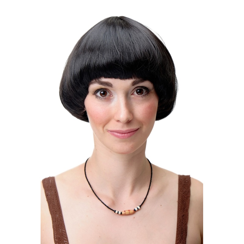 Women’s wig short classic bob voluminous french classy retro dark brown YZF-41060-4
