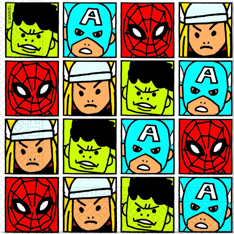20 Marvel Comic Heroes Napkins 33cm