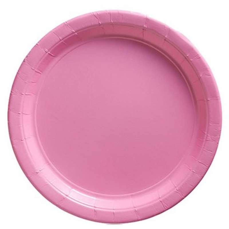 50 pink paper plates Geneva 17cm