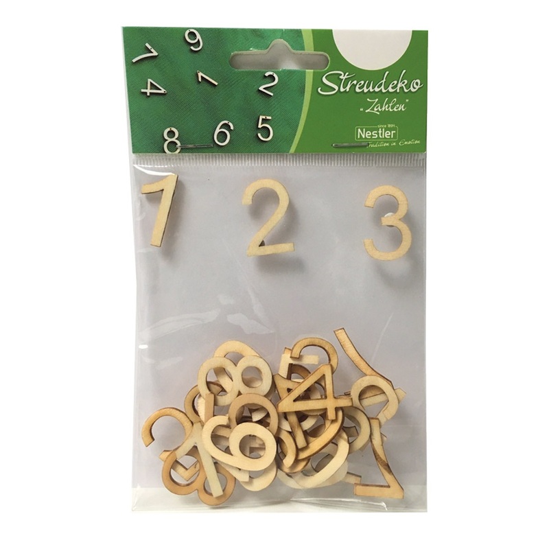 Scatter decoration number set made of wood