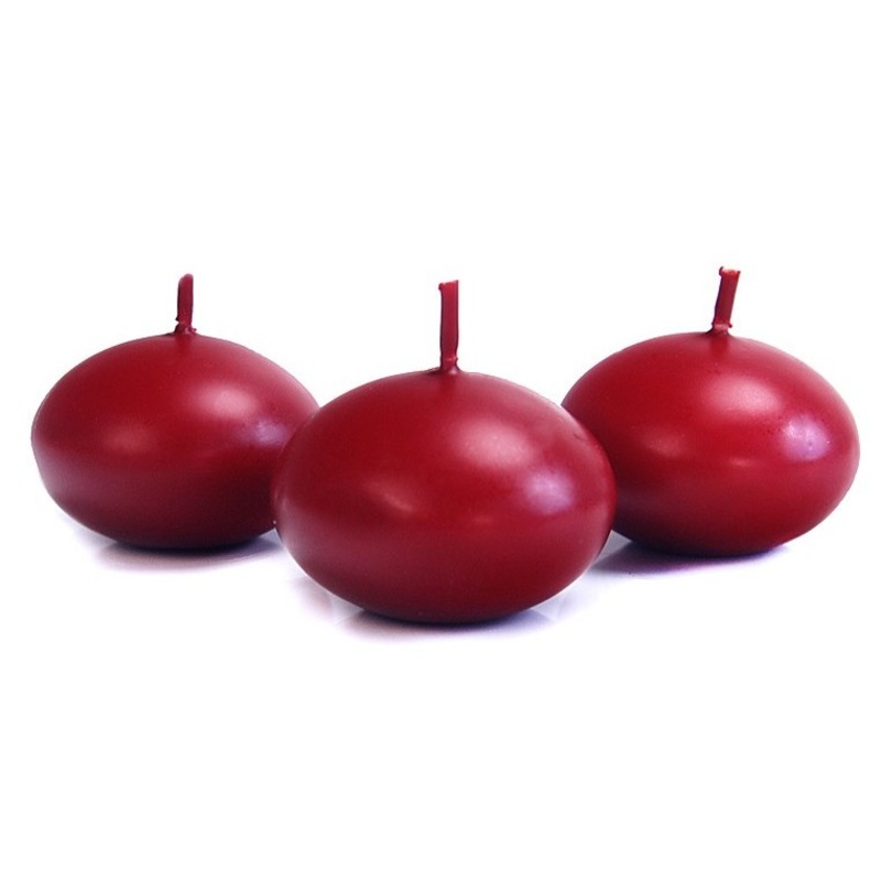 50 floating candles Siena wine red 4cm
