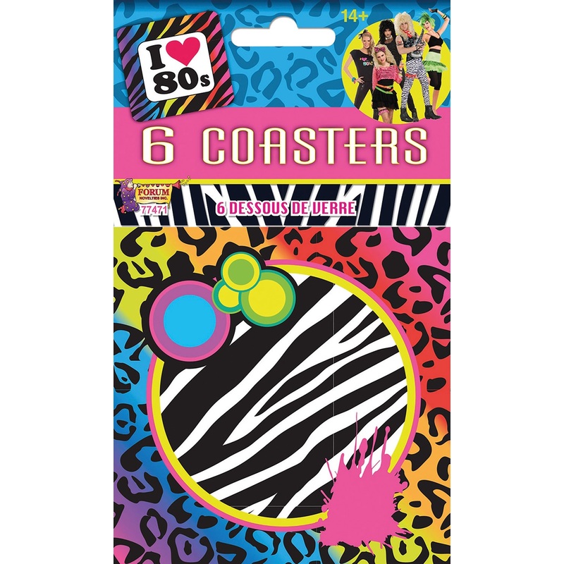 6 Colorful 80s coasters