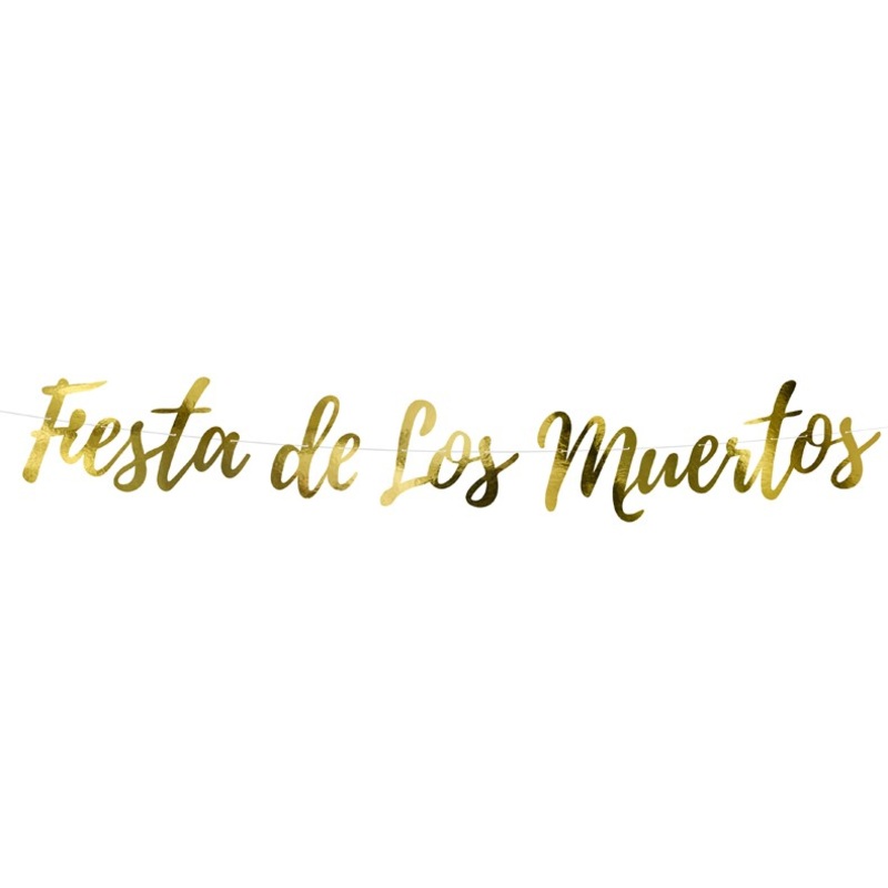 Day of the Dead Garland Gold 1.6m x 22cm