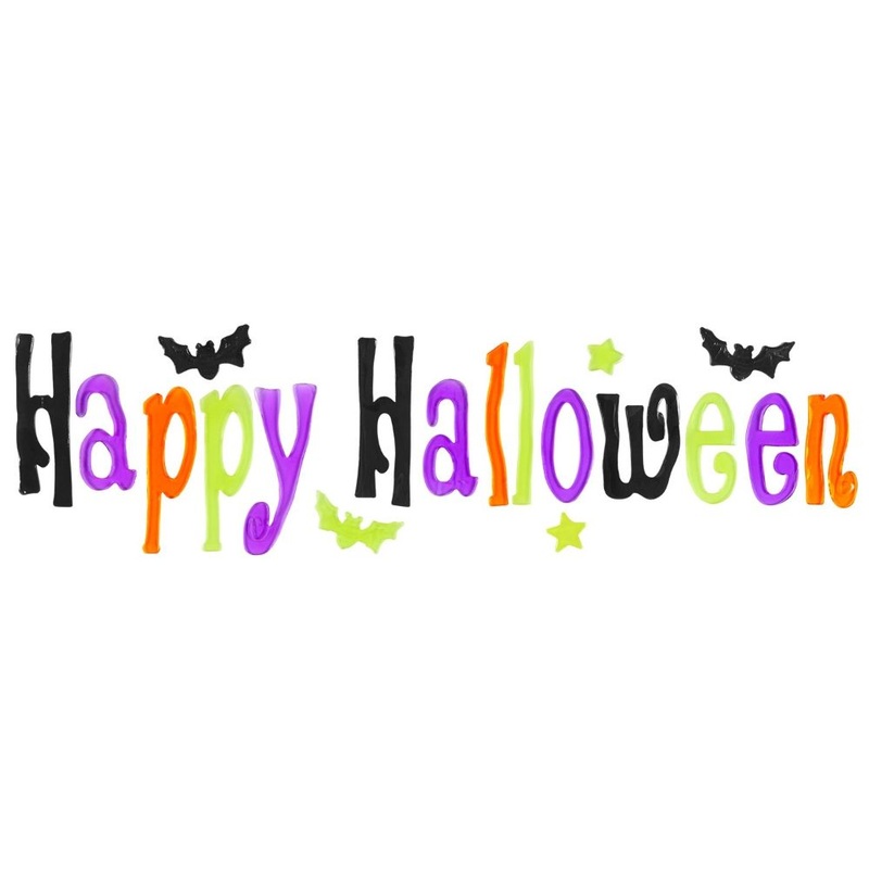 Happy Halloween Gel Window Sticker 50x15cm