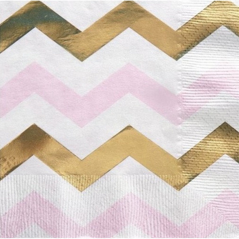 16 Girls Party zig zag napkins 33cm