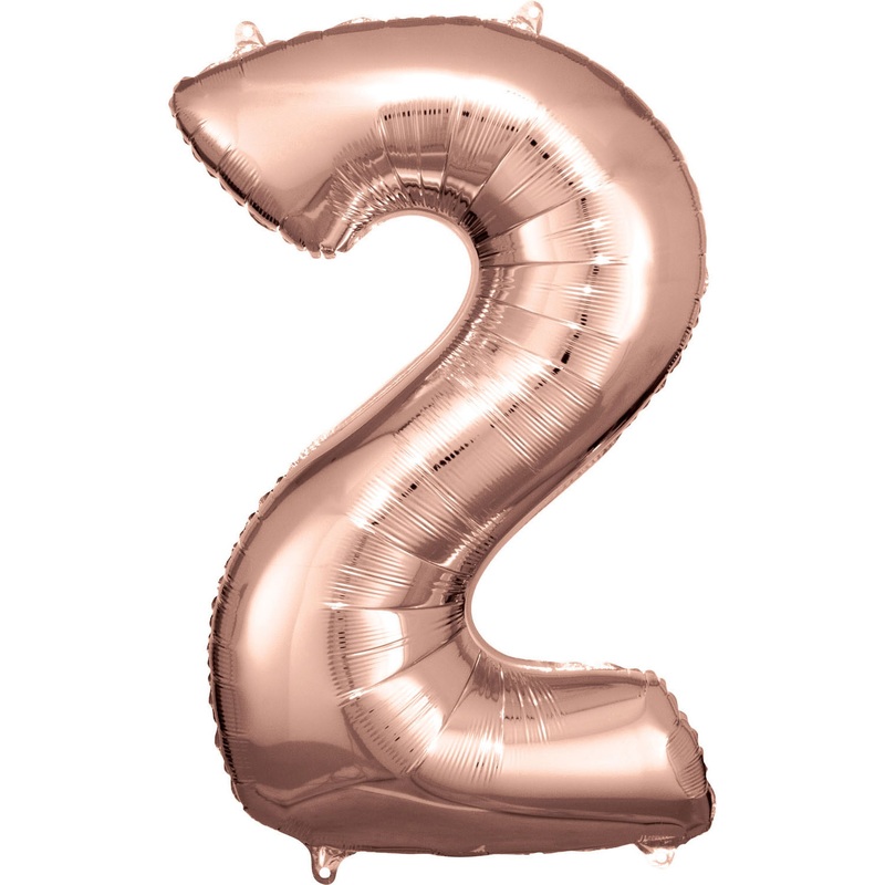 34 Rose Gold Numbered Foil Balloon #2
