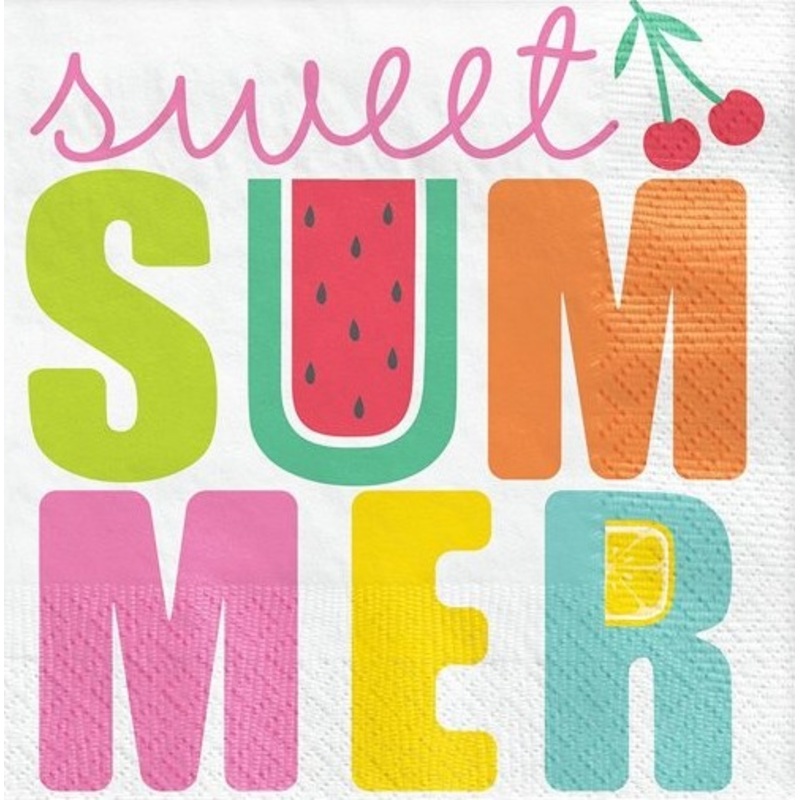 16 Sweet Summer napkins 33cm