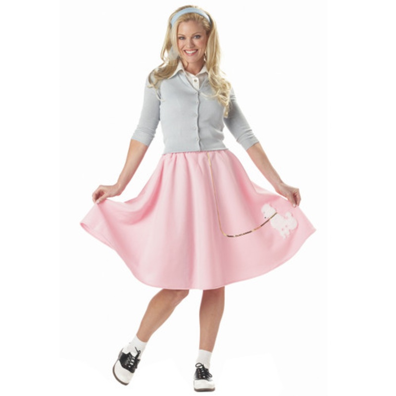 50’s Poodle Skirt Adult Costume Red